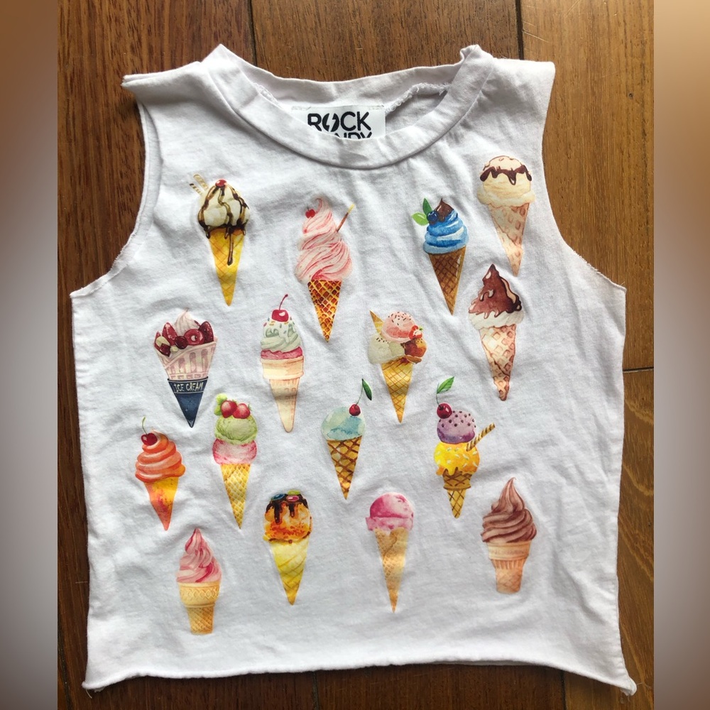 Rock Candy Ice Cream Print White Tank Top - Picture 2 of 8